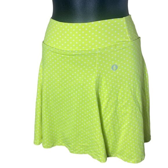 DonaJo ultimate skirt tennis skort size 1/small yellow polka dot - Picture 1 of 7